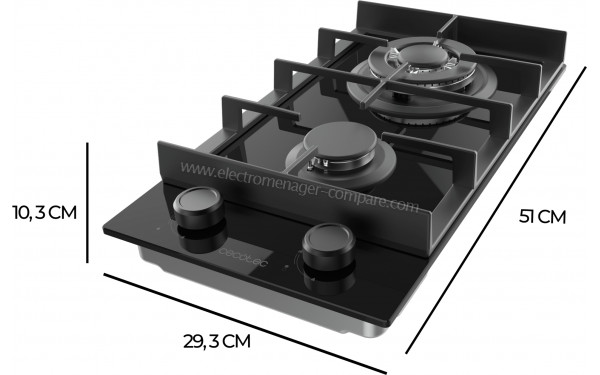 CECOTEC Bolero Squad G 2400F Glass Black - Dimensions