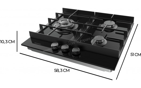 CECOTEC Bolero Squad G 3400F Glass Black - Dimensions