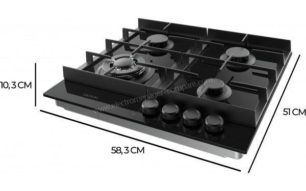 CECOTEC Bolero Squad G 4400F Glass Black - Dimensions