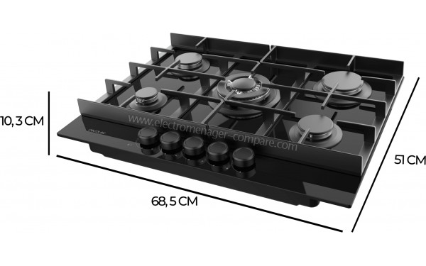 CECOTEC Bolero Squad G 5400F Glass Black - Dimensions
