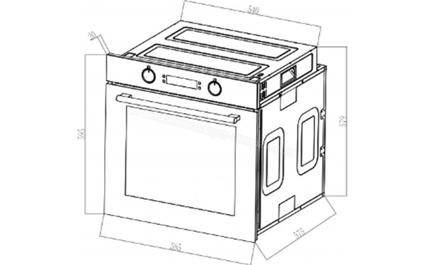 CECOTEC Bolero Hexa AF326000 Glass Black A - Dimensions