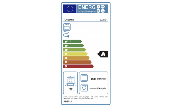 CECOTEC Bolero Hexa C126000 Inox A - &Eacute;tiquette &eacute;nergie