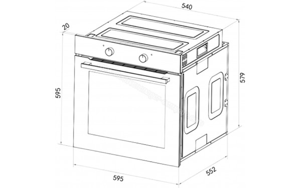 CECOTEC Bolero Hexa C126001 Glass Black A - Dimensions