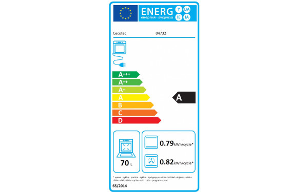 CECOTEC Bolero Hexa M226001 Glass Black A - &Eacute;tiquette &eacute;nergie