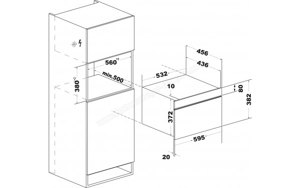 CECOTEC Bolero Hexa MW703800 Glass White - Dimensions
