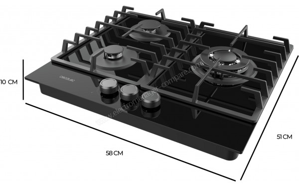 CECOTEC Bolero Squad G 3200F Glass Black - Dimensions