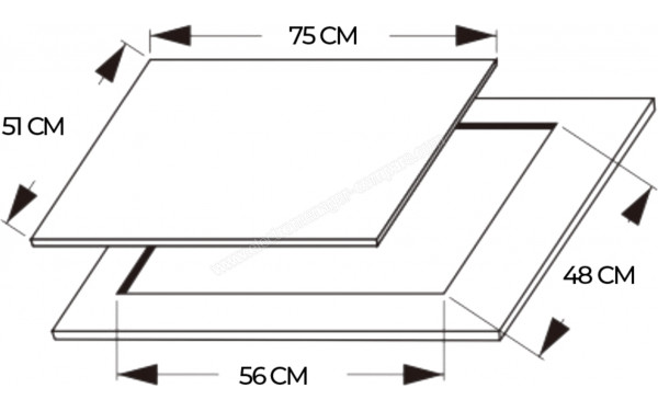 CECOTEC Bolero Squad G 5200F Glass Black - Dimensions