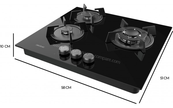 CECOTEC Bolero Squad GN 3200S Glass Black - Dimensions