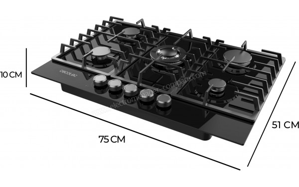CECOTEC Bolero Squad GN 5200F Glass Black - Dimensions
