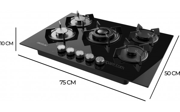 CECOTEC Bolero Squad GN 5200S Glass Black - Dimensions