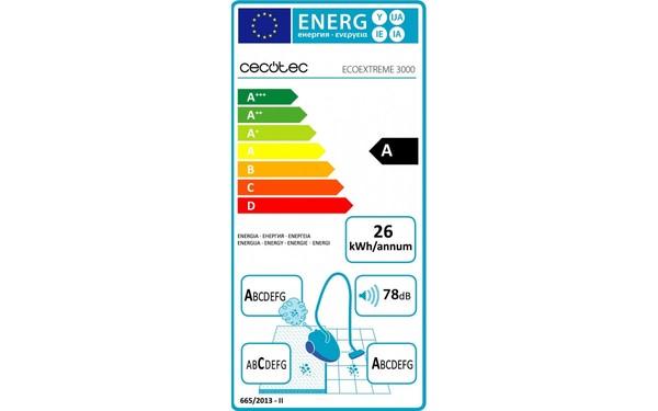 CECOTEC Conga EcoExtreme 3000 - &Eacute;tiquette &eacute;nergie