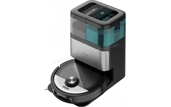 CECOTEC Conga 16090 AI SpinArm Home&Wash - Vue de 3/4 droite sur la base de chargement