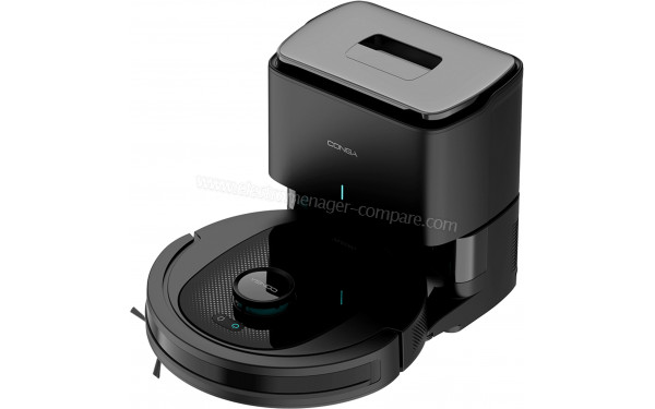 CECOTEC Conga 7490 Ultimate Home X-Treme - Vue de 3/4 droite sur la base de chargement