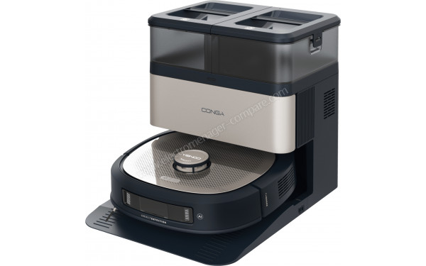 CECOTEC Conga Z100 - Vue 3/4 droite sur la station de chargement