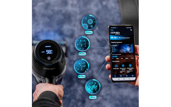 CECOTEC Conga Rockstar 11500 Odyssey ErgoWet Connected IA - Application pour smartphones ou tablettes