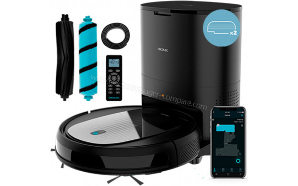 CECOTEC Conga 2290 Ultra Home X - Vue 3/4 droite avec accessoires