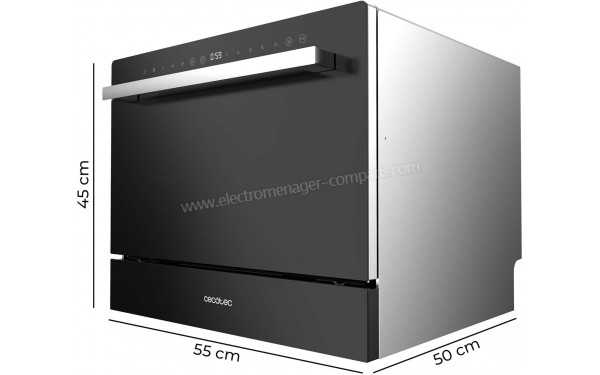 CECOTEC Bolero Aguazero 2400 Black Glass - Dimensions