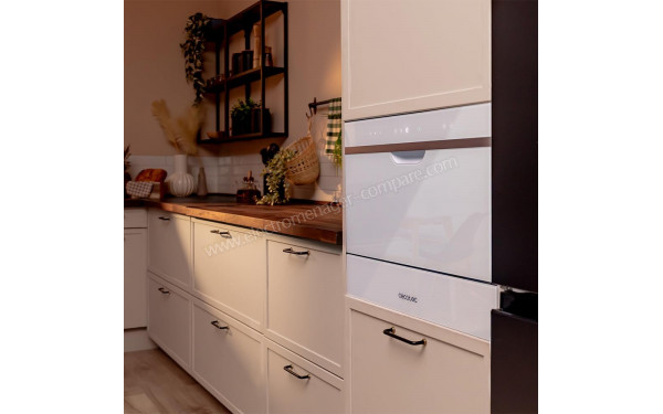 CECOTEC Bolero Aguazero 2500 S-BI White Glass - Appareil encastr&eacute; vue 3/4 droite