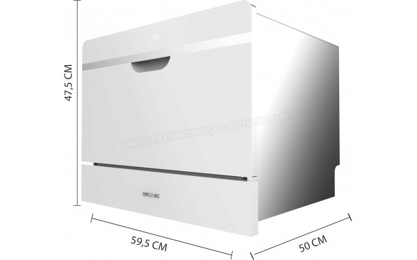 CECOTEC Bolero Aguazero 2500 S-BI White Glass - Dimensions