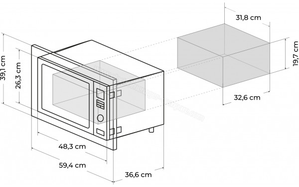 CECOTEC GrandHeat 2500 Built-In Steel - Dimensions