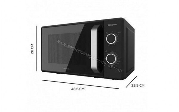 CECOTEC Grandheat 3130 Noir - Dimensions