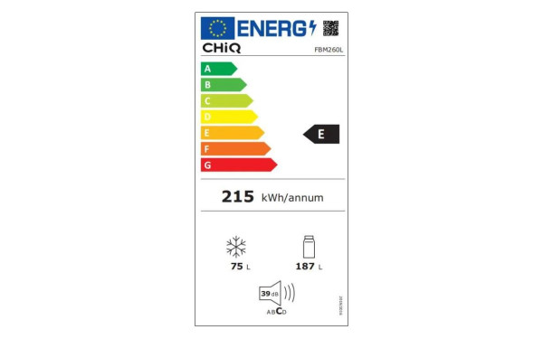 CHIQ FBM260L - &Eacute;tiquette &eacute;nergie v2
