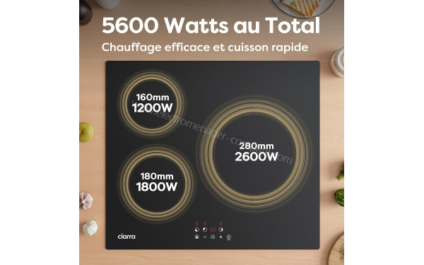 CIARRA AWBBIH3-E - Puissance de cuisson