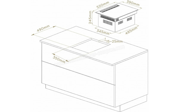CIARRA CBBEH392BF-OW - Dimensions
