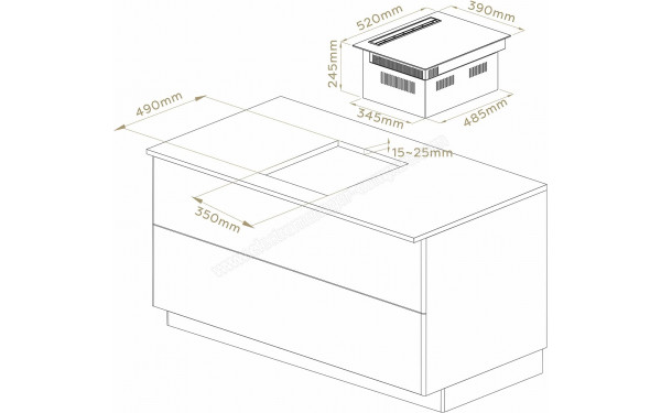 CIARRA CBBEH392B-OW - Dimensions