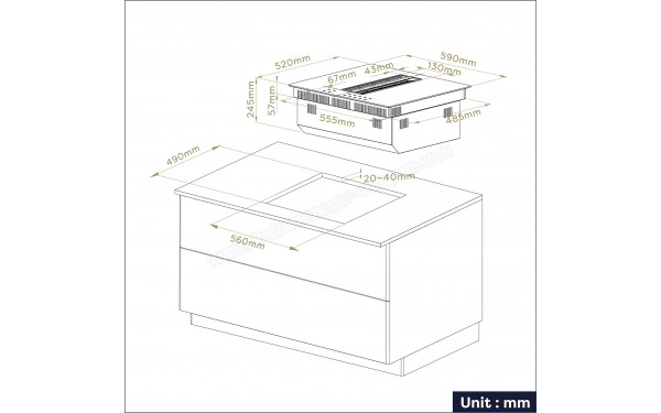 CIARRA CBBEH594BBFF-OW - Dimensions
