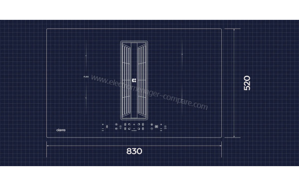 CIARRA CBBEH834BBFF-OW - Dimensions