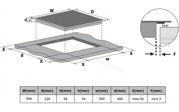 CIARRA CBBIH3B-OW - Dimensions