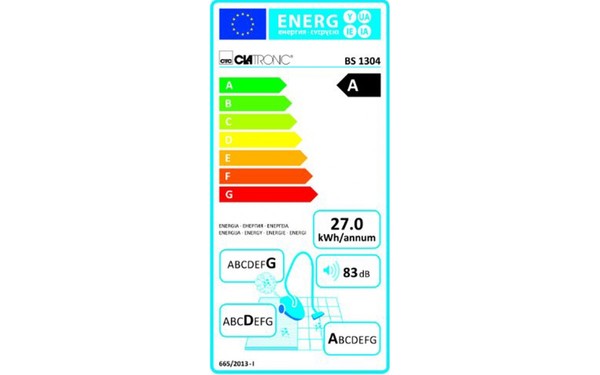 CLATRONIC BS 1304 bleu - &Eacute;tiquette &eacute;nergie