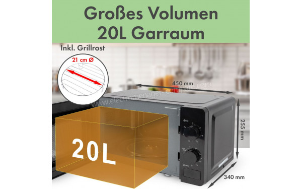 CLATRONIC MWG 792 Noir - Dimensions