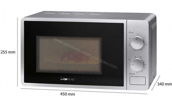 CLATRONIC MWG 792 argent - Vue avec dimensions