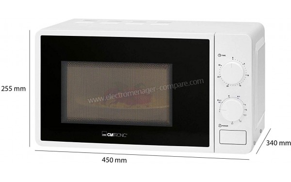 CLATRONIC MWG 792 blanc - Vue avec les dimensions