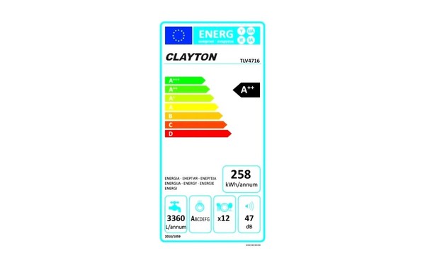 CLAYTON TLV4716 - &Eacute;tiquette &eacute;nergie