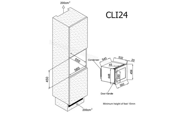 CLIMADIFF CLI24 - Sch&eacute;ma de l'encastrement