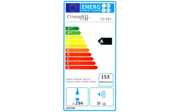 CLIMADIFF CV297 - &Eacute;tiquette &eacute;nergie