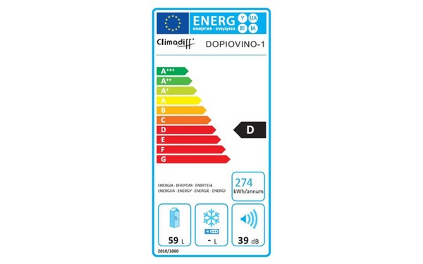 CLIMADIFF DOPIOVINO/1 - &Eacute;tiquette &eacute;nergie