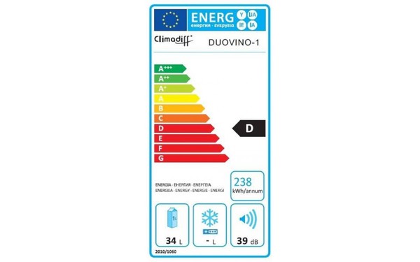 CLIMADIFF DUOVINO/1 - &Eacute;tiquette &eacute;nergie