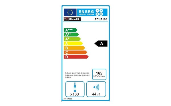 CLIMADIFF PCLP160 - &Eacute;tiquette &eacute;nergie