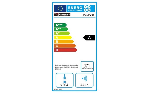 CLIMADIFF PCLP205 - &Eacute;tiquette &eacute;nergie