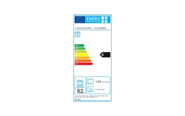 CONTINENTAL EDISON CECG6060B2 - &Eacute;tiquette &eacute;nergie