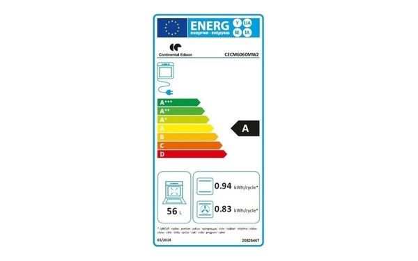 CONTINENTAL EDISON CECM6060MW2 - &Eacute;tiquette &eacute;nergie