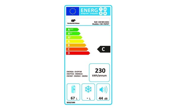 CONTINENTAL EDISON CECWC24Z2 - &Eacute;tiquette &eacute;nergie