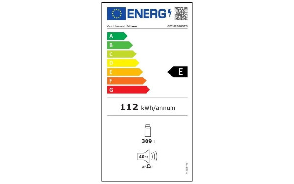 CONTINENTAL EDISON CEF1D308STS - &Eacute;tiquette &eacute;nergie v2
