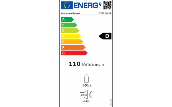 CONTINENTAL EDISON CEF1D359NFB - &Eacute;tiquette &eacute;nergie v2