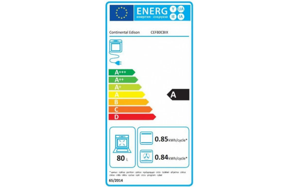 CONTINENTAL EDISON CEF80CBIX - &Eacute;tiquette &eacute;nergie