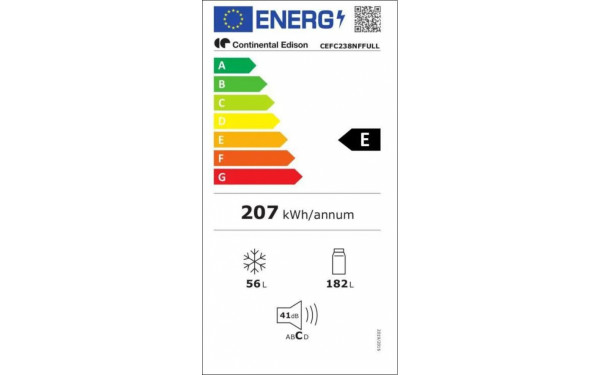 CONTINENTAL EDISON CEFC238NFFULL - &Eacute;tiquette &eacute;nergie v2